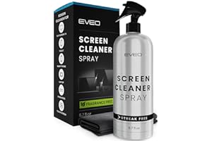 EVEO Screen Cleaner Spray and Wipe - TV Screen Cleaner for Smart TV and Electronic Devices: Computer, Laptop, Monitor, MacBook, iPhone - Microfiber Cloth Included - 1 Pack
