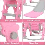FUKEA 4-in-1 Baby Swing Slide Set Pink with Basketball Hoop 66lb Cap view 4