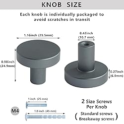 HANIHUA 5 Pack Grey Kitchen Cabinet Hardware: Solid