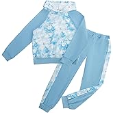 GRACE KARIN Girls 2 Piece Pant Sets Girl Long Sleeve Hooded Sweatshirt Clothes Set Kids Sweatpants Outfits Size 6-14
