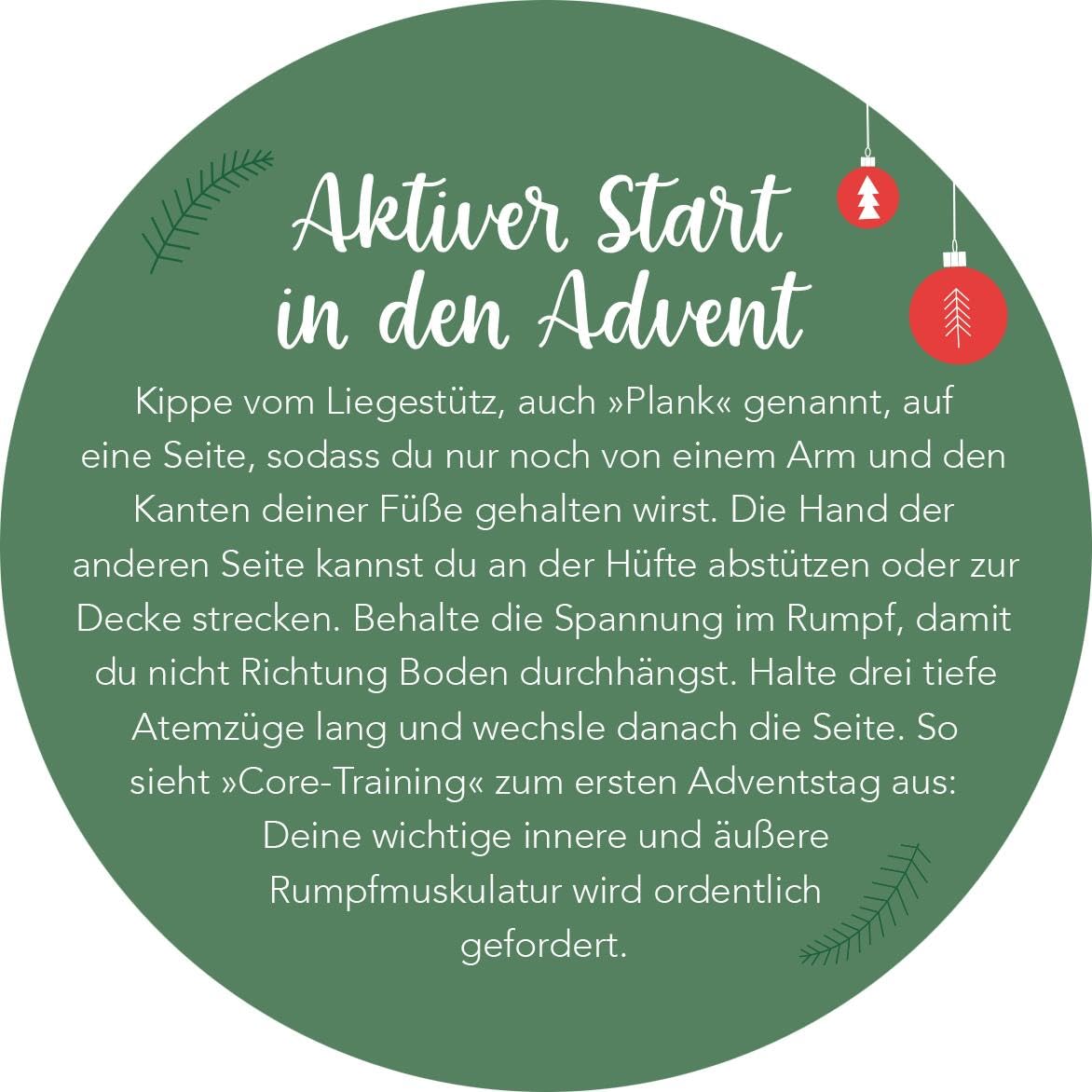 Adventskalender in der Dose. Fit im Advent: 24 Übungen für jeden Tag | Adventskalender in der Dose mit 24 Karten und Fitnessübungen