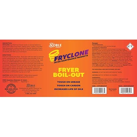 Amazon.com: Noble Chemical 8 lb. Fryclone Boil-Out Fryer Cleaner | Case of 4: Kitchen & Dining