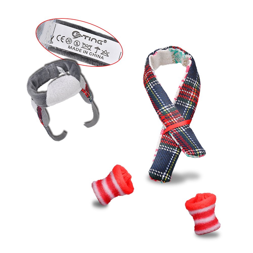 E-TING Claus Couture Clothing for Elf on the Shelf (Hat+Sock+Scarf)