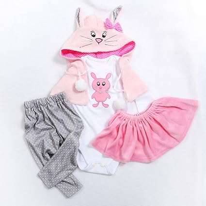 EDTara Cute Cartoon Cotton Hooded Clothing Set for 45~47CM Doll Toy 45~47CM Rabbit