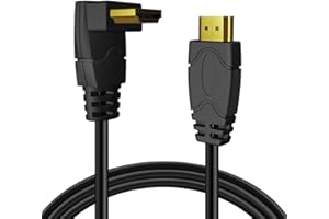 TNP 4K HDMI Cable Right Angle 90 Degree (3 FT) - Black High Speed 18GBPs HDMI Wire Cord Support 4K 60Hz 2K 2160p 1440p 1080p 