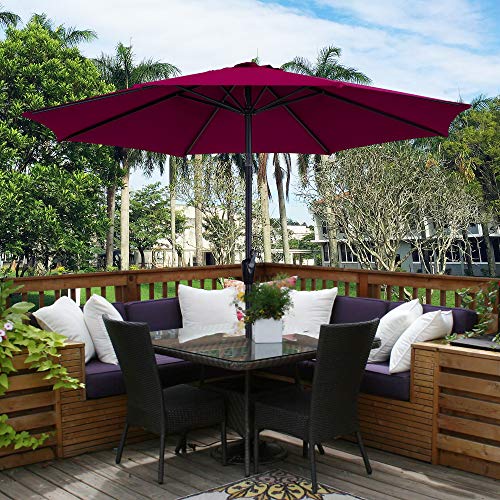 commercial square patio umbrella 13' Valarium Cantilever wall thickness and fiberglass Specials Autlaycil 10FT Solar Power Color:Black & Gray Stripe