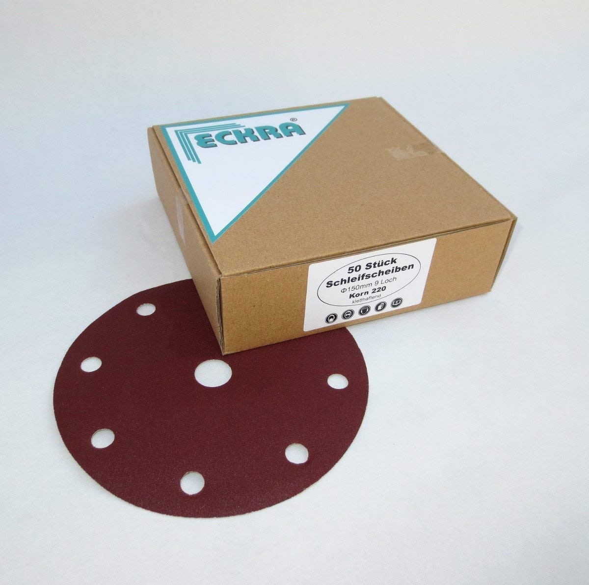 100 Grinding Wheels 150 mm with Touch Fastener 9 Hole in Various Grains