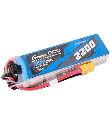 Amazon.com: Gens ace G-Tech 2200mAh 11.1V 60C 3S Lipo Battery with