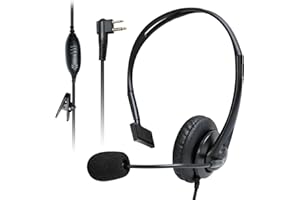 Over Ear Radio Earpiece Single-Sided Small Earmuff Headset Headphone with Microphone for Motorola 2-pronged Walkie Talkie R2 