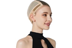 Xiushumyi Wig Cap Lace Wig Grip Cap for Keeping Wigs in Place Wig Cap with Grip Band Make Your Wigs Glue Free Non-Slip Wig Caps for Women (Nude, S)