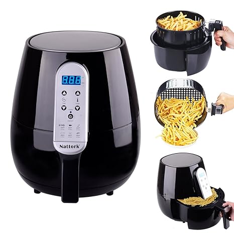 Amazon.com: Freidora de aire caliente de color negro 4,3 l/4 ...