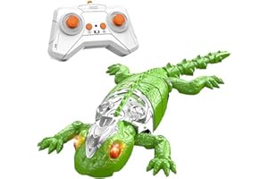Wall Climbing Gecko Remote Control Robot Toys for Kids 3-12+ Year Old with Cool Lights,W-All Climbing Lizard Toy,Rechargeable