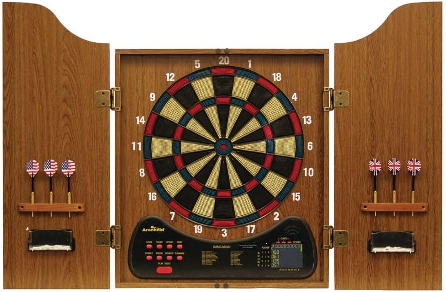 arachnid electronic dart board cabinet