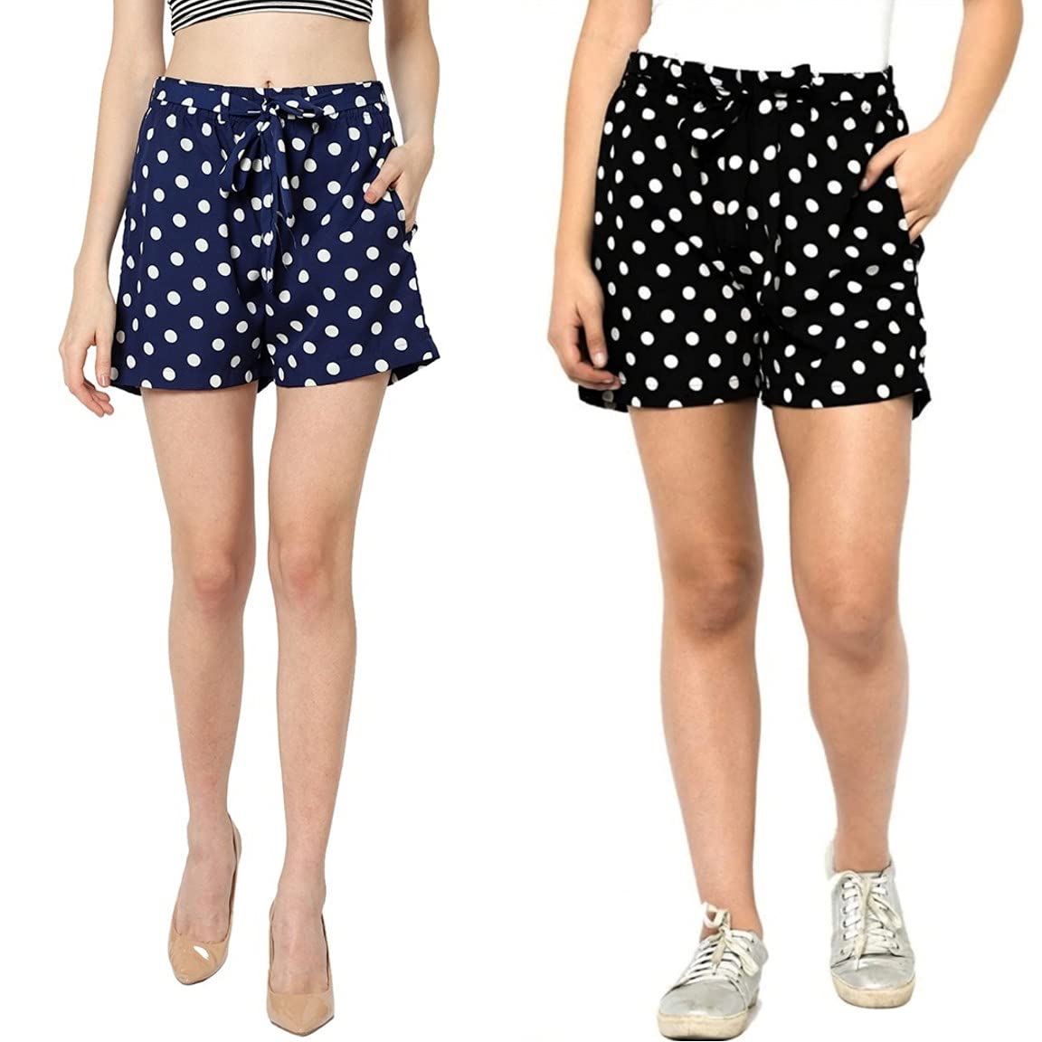 Buy My Swag Women Polka Dot Shorts Combo 106BK) at