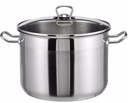 Large cooking pot stockpot stainless steel 10 litres boiling pan ...