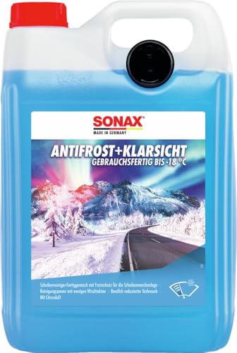 SONAX Antifreeze + Clear View up to -18 °C Citrus (5 litres) Faster, streak-free and effective windscreen cleaner for winter | Item No. 01345000