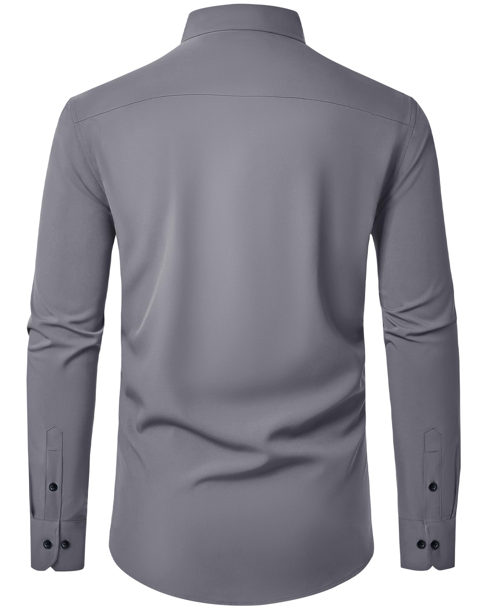 J.VER Hemd Herren Langarm Männer Herrenhemden Bügelfrei Regular Fit Freizeithemden Businesshemd Langarmshirt Hemden,Grau,L 4