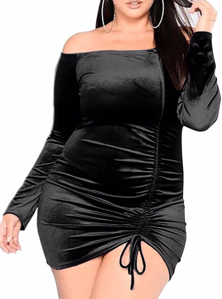 plus size velvet bodycon dress