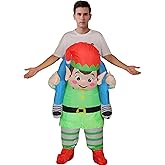 IHGYT HGYT Christmas Elf Inflatable Costume for Adults - Funny Blow Up Fancy Dress for Christmas Holiday Party