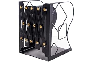 JIARI Adjustable Bookends Metal Book Ends Holder Shelf Heavy Duty Nonskid Bookend for Heavy Book (Cube Black)