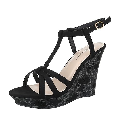 Keilsandaletten Damenschuhe Plateau Keilabsatz/ Wedge Keilabsatz Schnalle Ital-Design Sandalen / Sandaletten