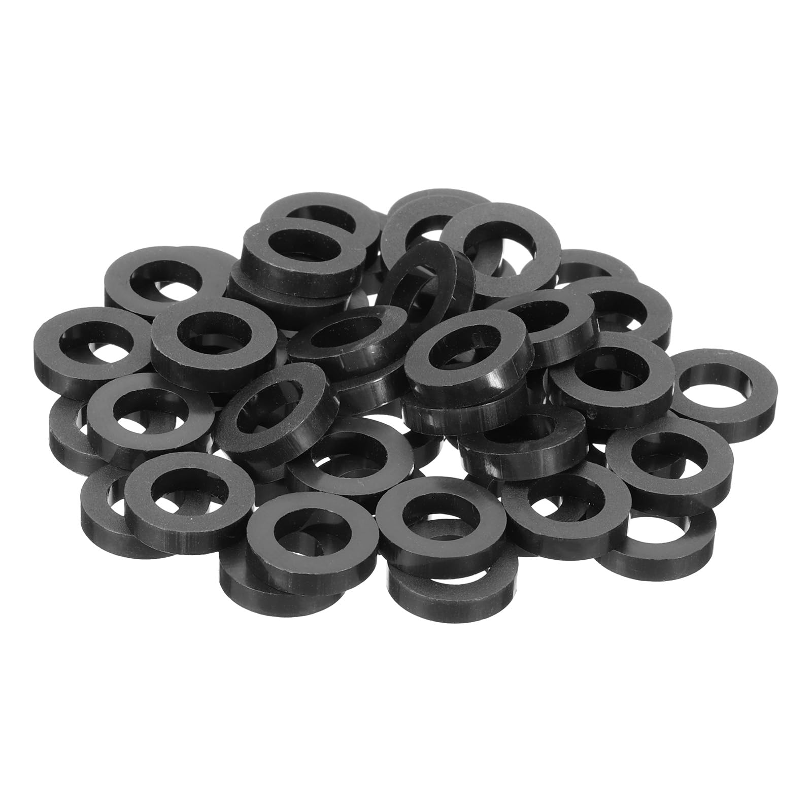 PATIKIL 120Pcs M8 ABS Spacers 5/16" ID x 9/16" OD x 1/8" L Plastic Round Spacer Washers Black Standoff Nut Unthreaded for M8 or 5/16 inch Screws Bolts Electrical Outlet