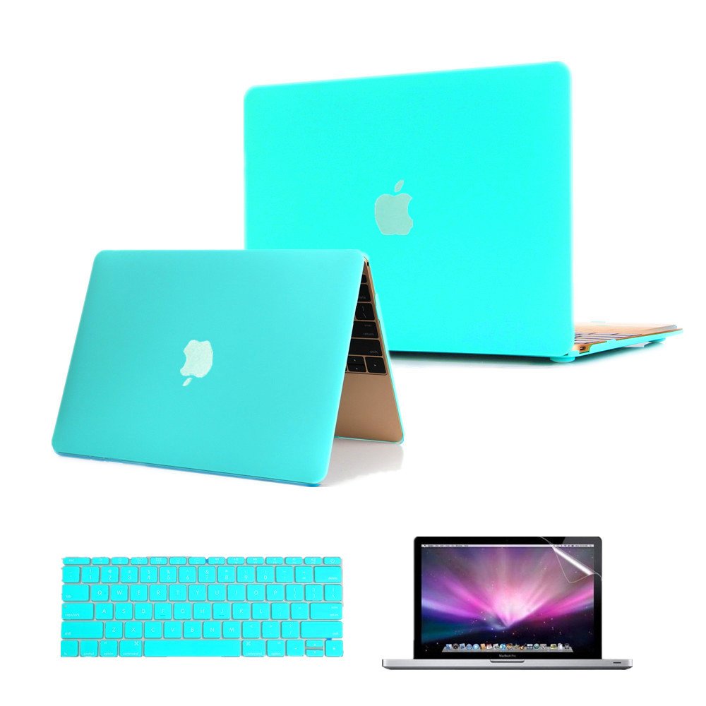 Se7enline Compatible with Macbook 12 inch Case 2015/2016/2017/2018 Plastic Hard Case Cover for Macbook 12-inch Retina Display Model A1534/A1931, Keyboard Protector Screen Protector, Robin Egg Blue
