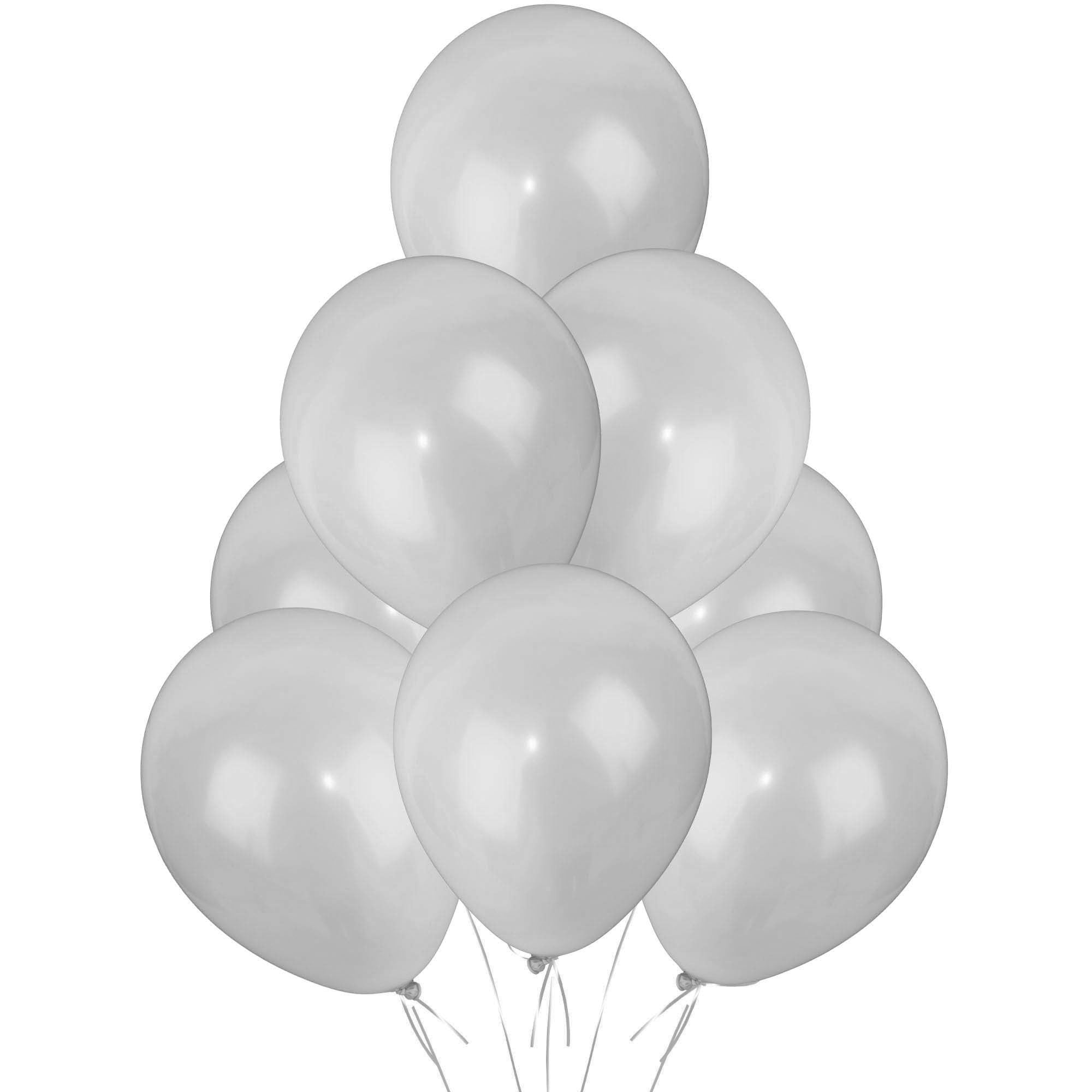 Silver Balloons 25 Pack, Large 12 Inch Thick Latex Biodegradable Helium Party Balloons for Birthday, Wedding, Baby Shower, Valentine's Day Events Decoration for Balloon Arch Garland