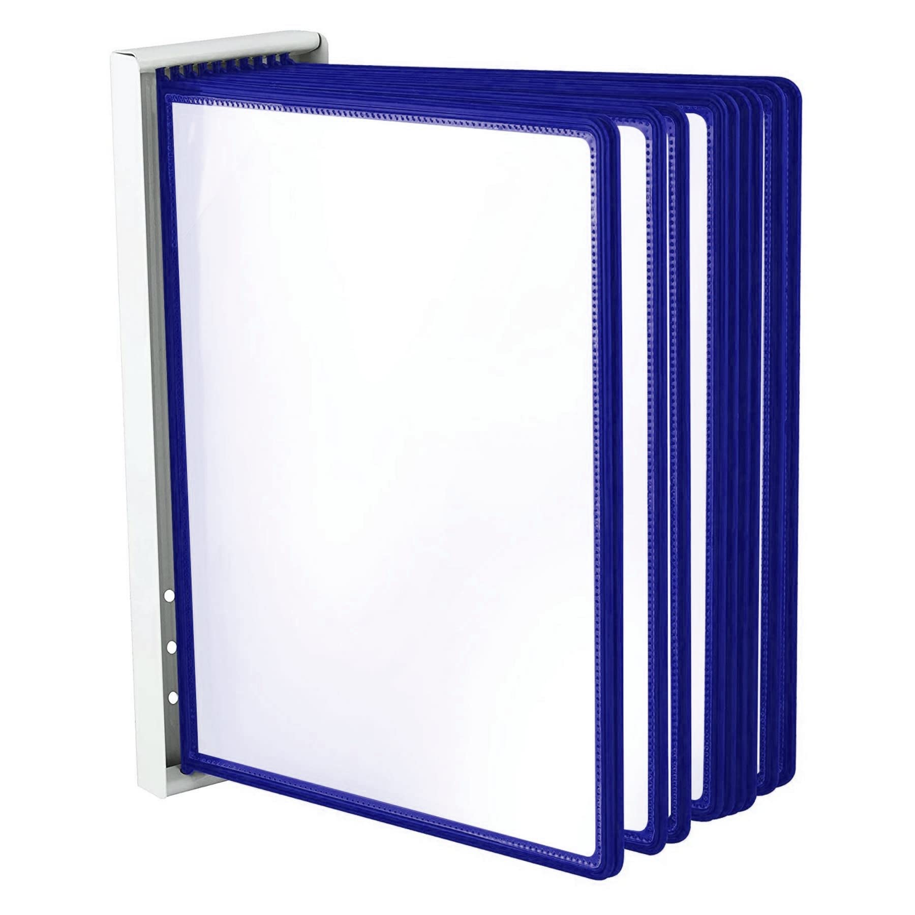 LEVIATAN | Wall Display Board System | Wall Lectern | Document Organiser | Consultation and Presentation Documents | Plastic Case for Papers | Includes 10 Display Panels | Size: A4 | Colour: Blue