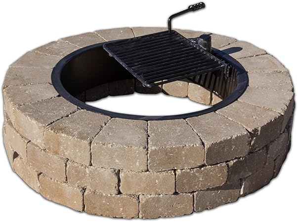 Amazon Com Necessories Grand Fire Ring With Swivel Cooking Grate Santa Fe Garden Outdoor