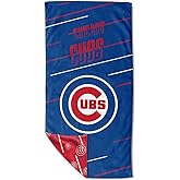 Northwest MLB Splitter Double-Sided Quick Dry Microfiber Beach Towel 64" x 32" with Mesh Travel Bag (Chicago Cubs)