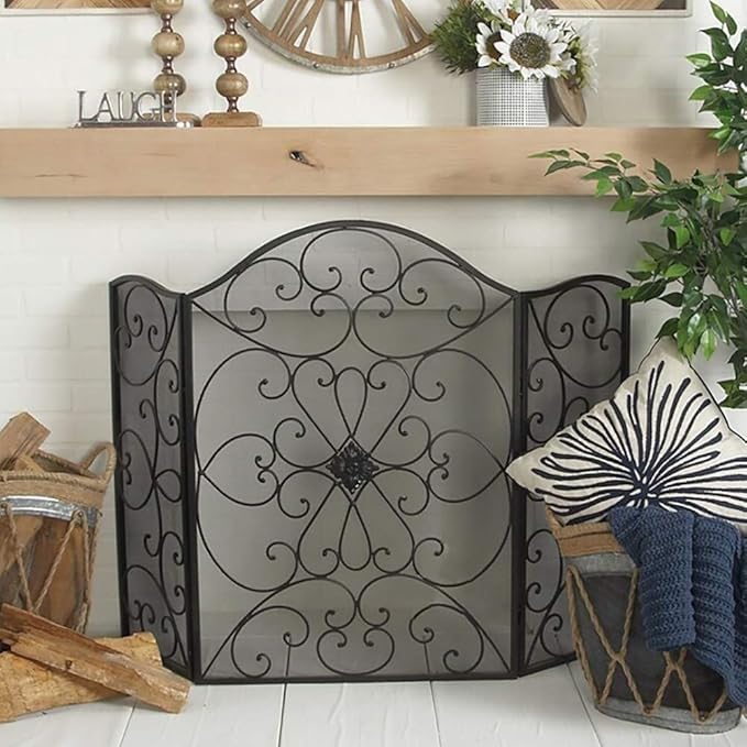 JY&WIN Protección contra chispas, 3 Paneles, Resistente, para Chimenea