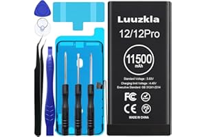 Luuzkla 11500mAh (2024 New Upgrade) Battery Compatible with iPhone 12/12 Pro, Super Capacity Battery Replacement Compatible with iPhone 12/12 Pro, with Full Tool Kits-0 Cycle-24 Months Service