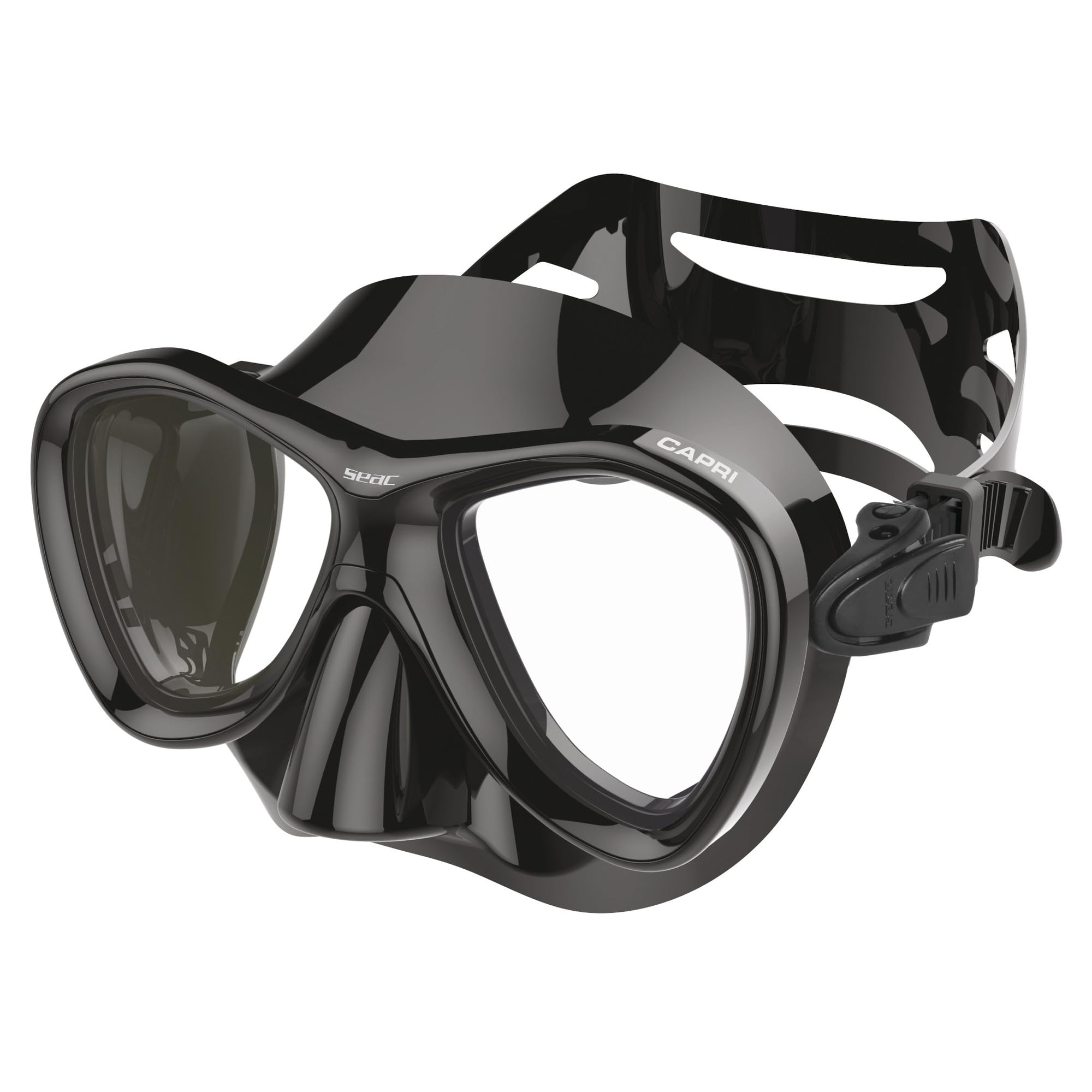 Seac Capri, Silicone Diving Mask, Ideal for Snorkelling, black, regular