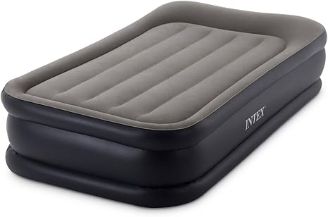 Intex Deluxe Pillow Rest Raised Airbed With Soft Flocked Top For