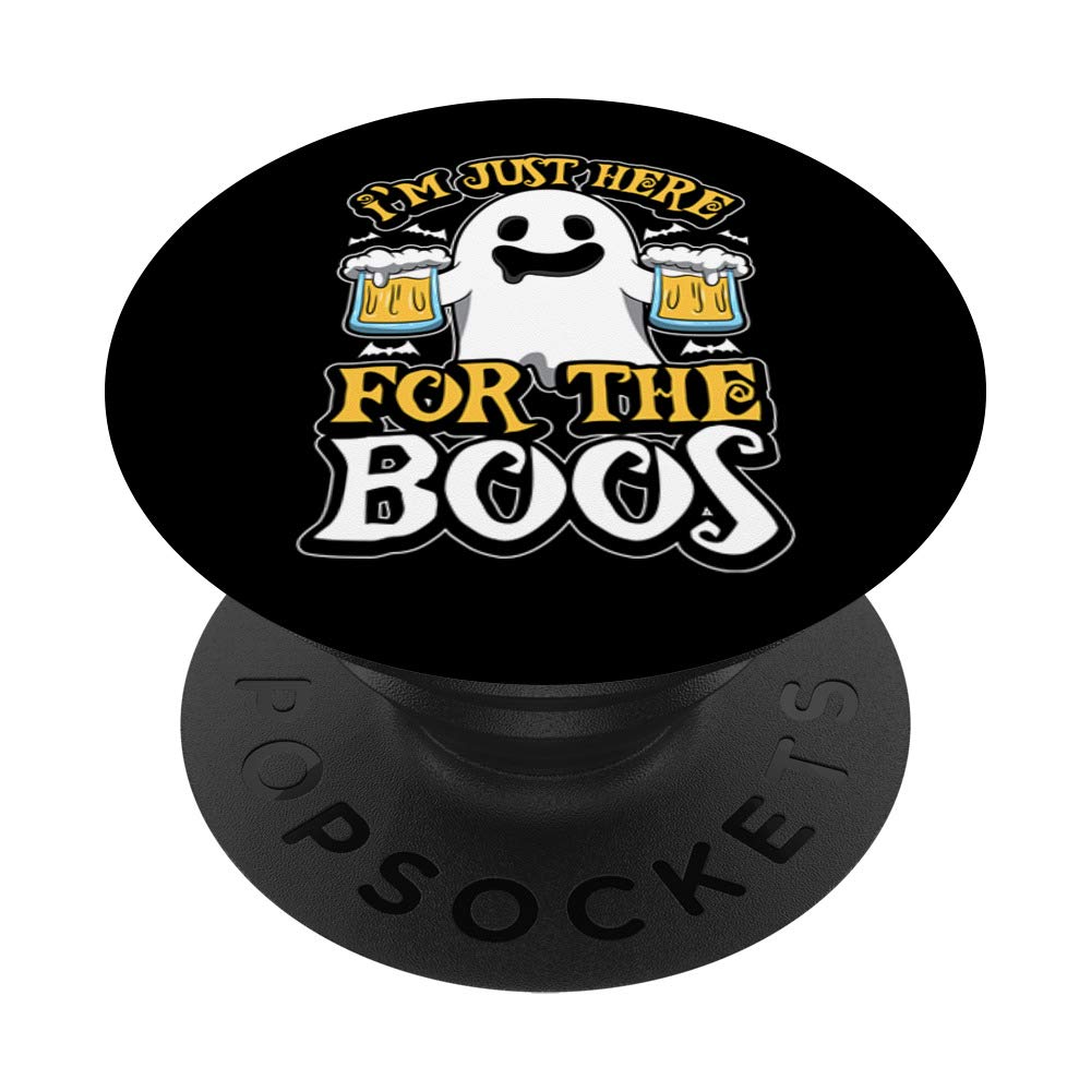 I'm Just Here For The Boos - Ghost Booze - Halloween Costume PopSockets Swappable PopGrip