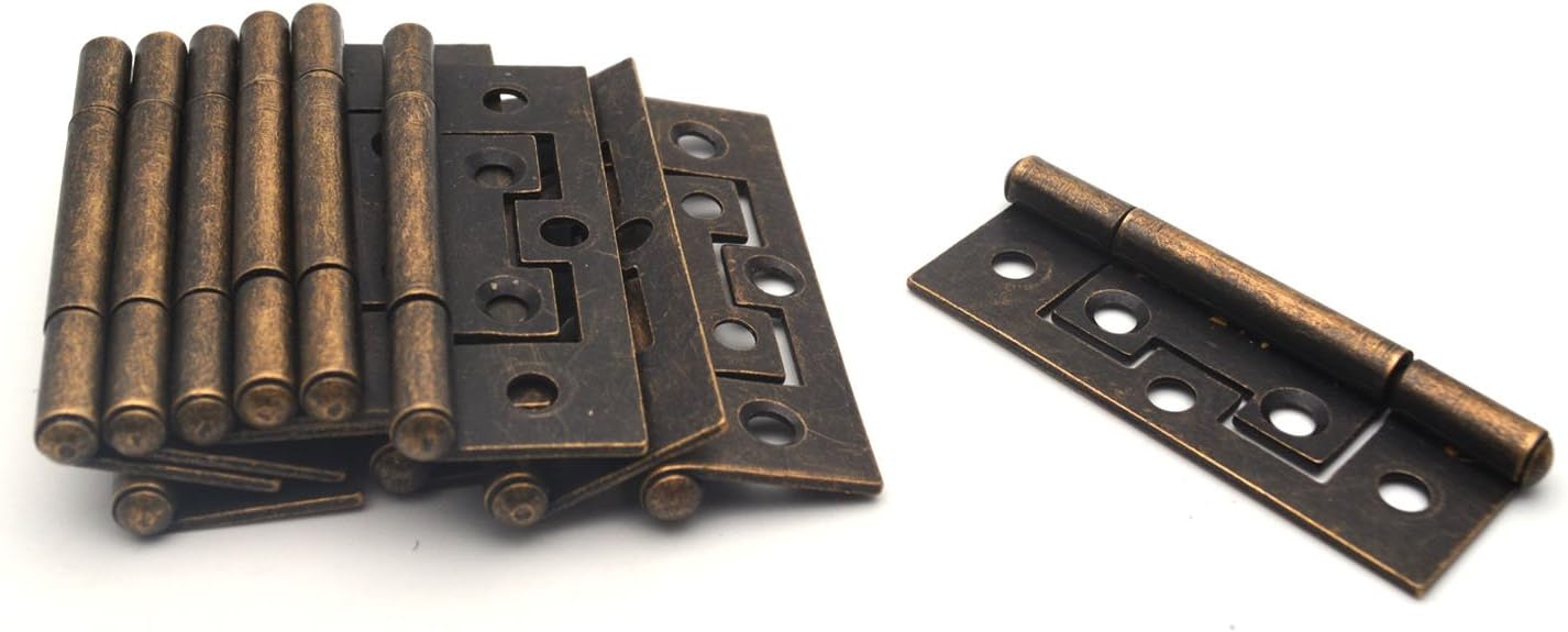 Post1950 Antiques No Mortise Hinge Brass Plated D1701 yoshida