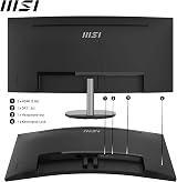 MSI PRO MP341CQ 34 inch UWQHD 3440x1440 100Hz HDR Curved Monitor view 7