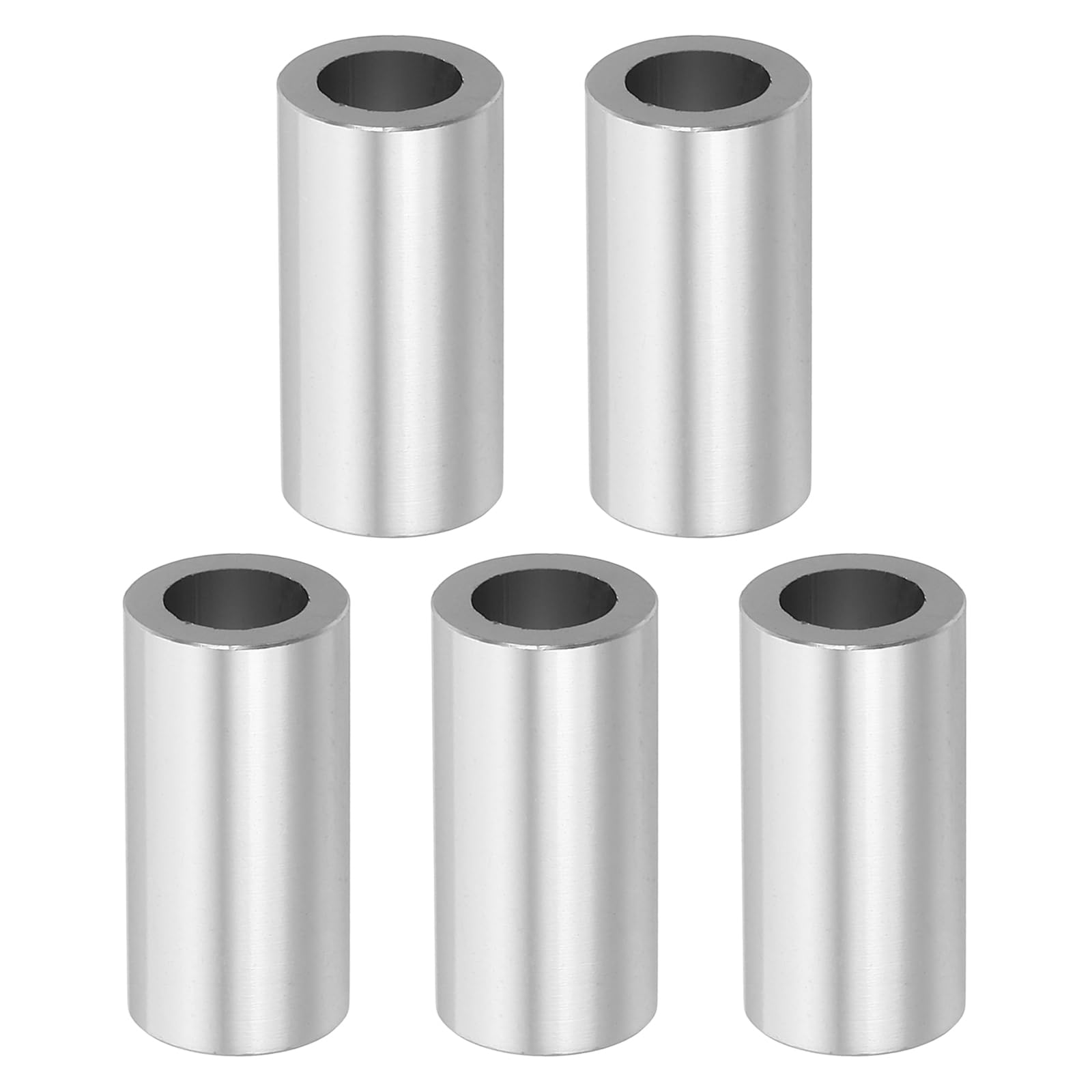 PATIKIL M8 Aluminum Spacers, 5 Pcs Metal Spacer Aluminum M8 X1/2"OD X1"L Aluminum Spacer Screw Standoff Round for 5/16" or M8 Screw Bolts, Silvery