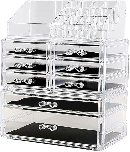 Amazon Com Dreamgenius Makeup Organizer 3 Pieces Acrylic Cosmetic
