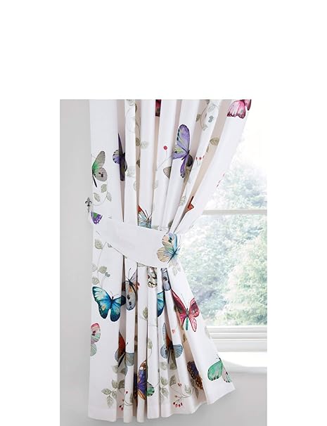 Butterfly Quilt Duvet Cover And Curtain Range White Multicoloured