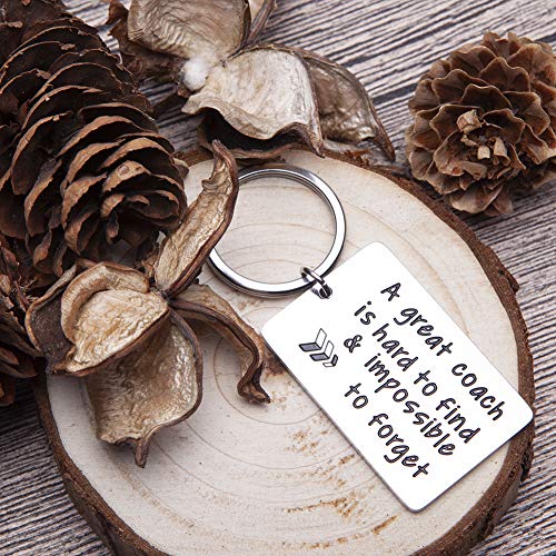 Coach Gifts Keychain for Men Women A Great Coach is Hard to Find Impossible to Forget Best Football Soccer Basketball Swimming Baseball Coach Inspirational Birthday Thanksgiving Cheer Gift Key Charm