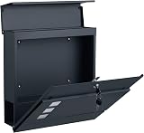 SONGMICS Modern Mailbox Lockable Wall-Mounted Anthracite Grey GMB052G01 view 7