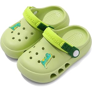 Neoxlem Kids Toddler Clogs Boys Girls Dinosaur Slip on Slides Sandals Summer Beach Pool Outdoor Water Shoes Shower Slippers G