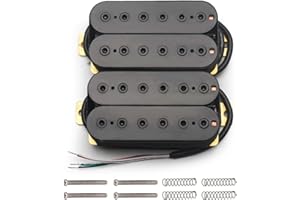 SAPHUE 6 String Electric Guitar Pickups Humbucker Dual in Line Adjustable 4pcs Hex Screw Pickup (Black)
