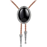 GelConnie Native American Bolo Tie Rodeo Cowboy Leather Necktie Western Necklace Costume Accessories for Men,Women