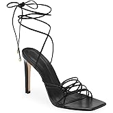Juliet Holy Womens Lace Up Heeled Sandals Square Open Toe Stiletto Heels Strappy Summer Dressy Shoes