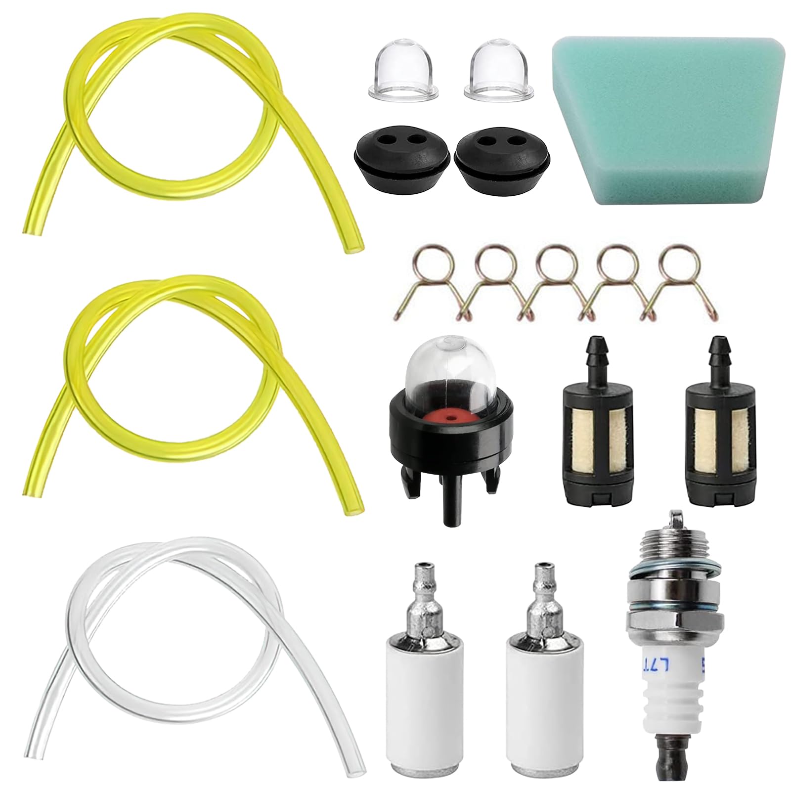 Lawn Mower Filter Kit, Universal Petrol Hose Kit for Strimmers, 3Pcs Fuel Pipe(3mm,3mm,2mm Inner Diameter),Fuel Filters for Strimmers Suitable for Lawnmowers, Chainsaws, Small Engines