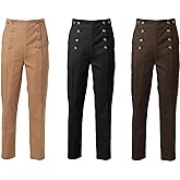 BPURB Mens Victorian Pants Cosplay Costume Steampunk Gothic Pants Trousers