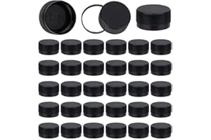 OLYCRAFT 50Pcs Plastic Bottle Caps Black Screw-On Caps 29.5mm Inner Diameter Bottle Jug Storage Cap Lids Black Plastic Tamper Seal Lids Replacement Cap Twist Lid for Juice Bottles Dispenser Lid